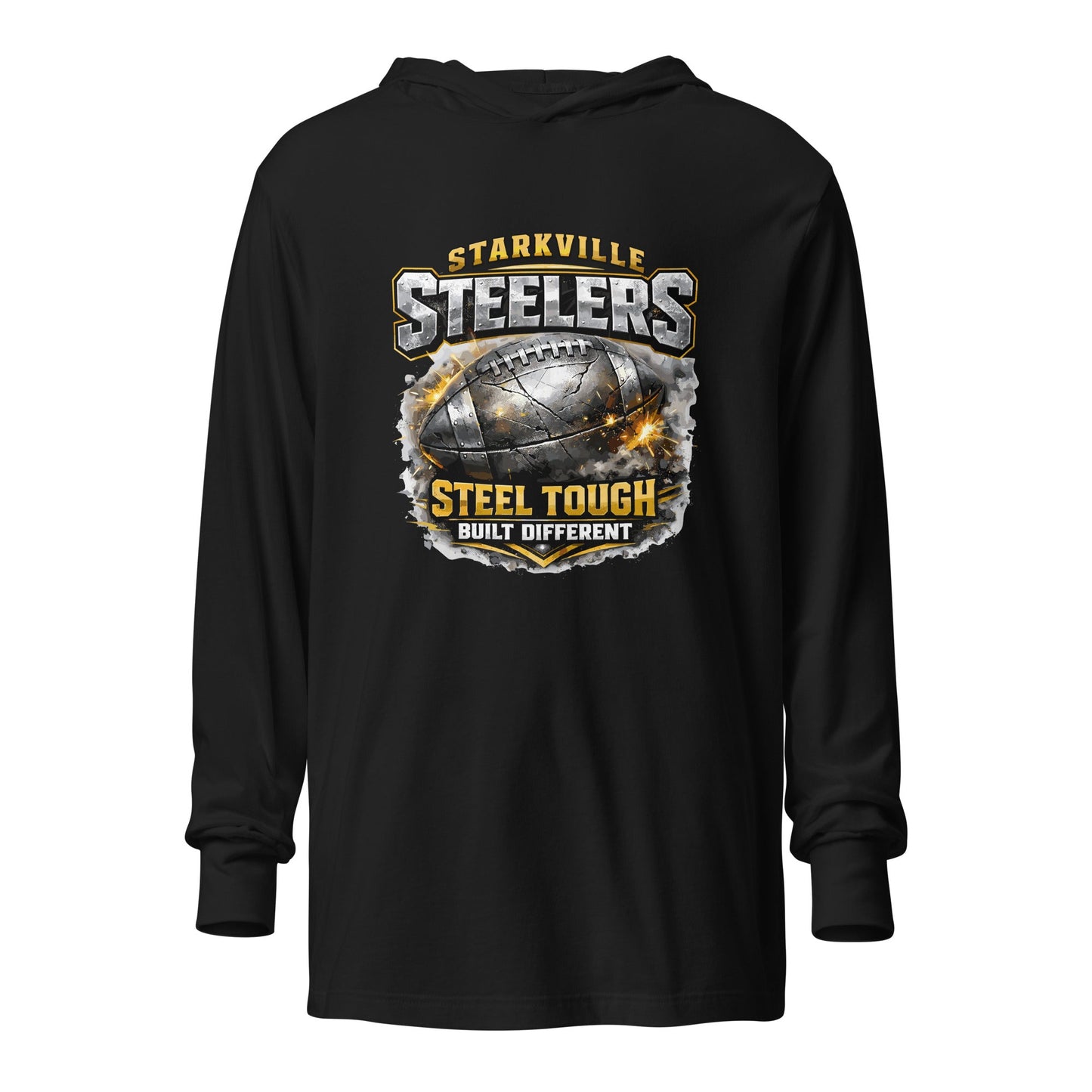Performance | Hooded Long Sleeve T Shirt | Starkville Steelers | Icon Logo