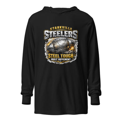 Performance | Hooded Long Sleeve T Shirt | Starkville Steelers | Icon Logo