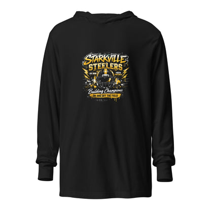 Performance | Hooded Long Sleeve T Shirt | Starkville Steelers | Modern Classic Logo