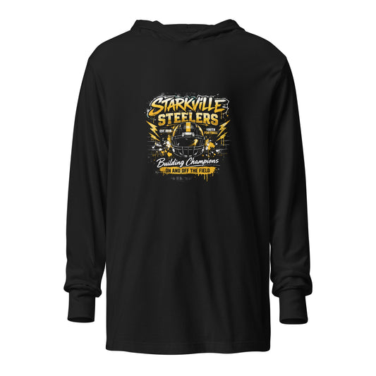 Performance | Hooded Long Sleeve T Shirt | Starkville Steelers | Modern Classic Logo