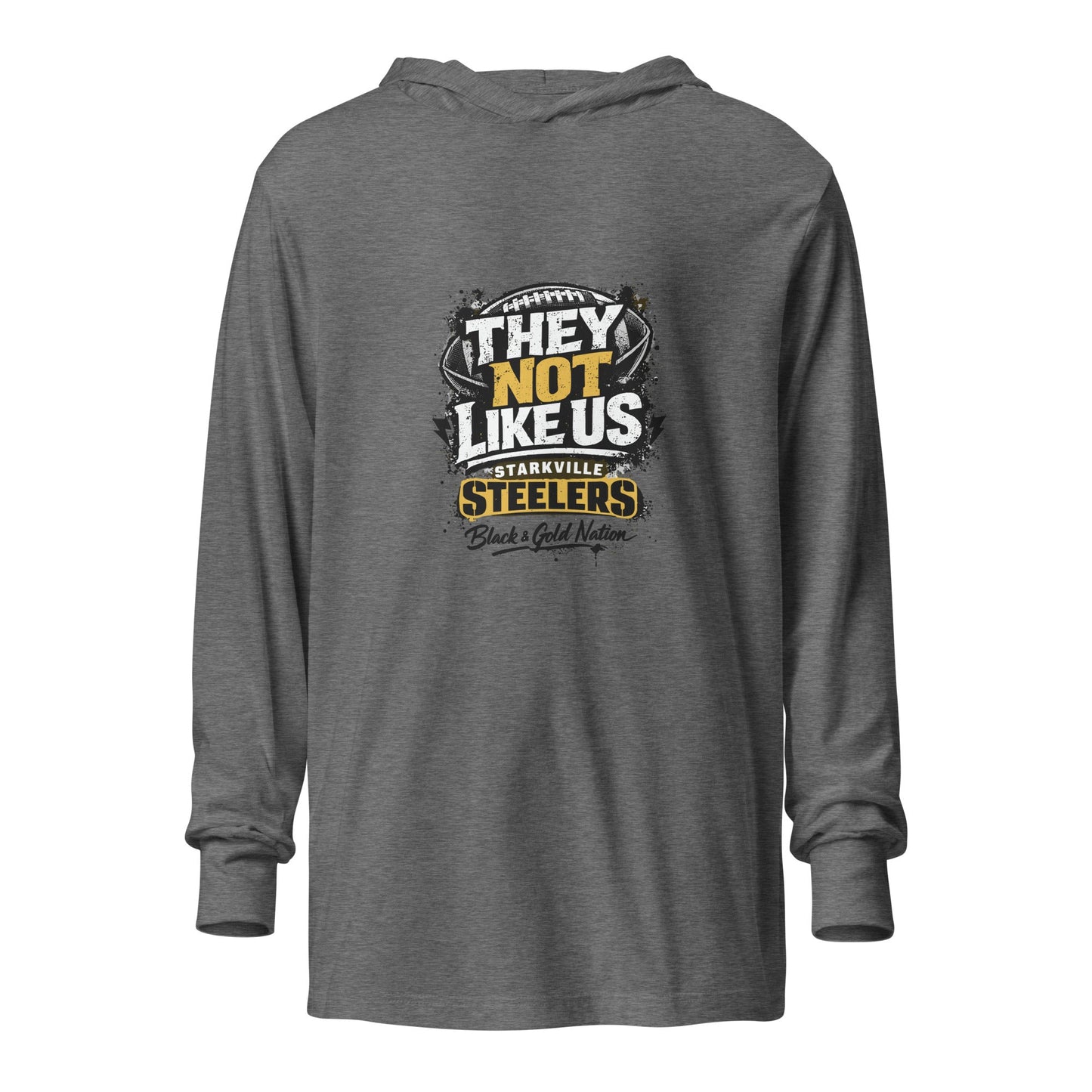 Performance | Hooded Long Sleeve T Shirt | Starkville Steelers | They Not Like Us Logo