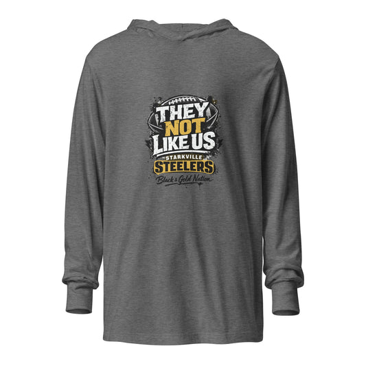 Performance | Hooded Long Sleeve T Shirt | Starkville Steelers | They Not Like Us Logo