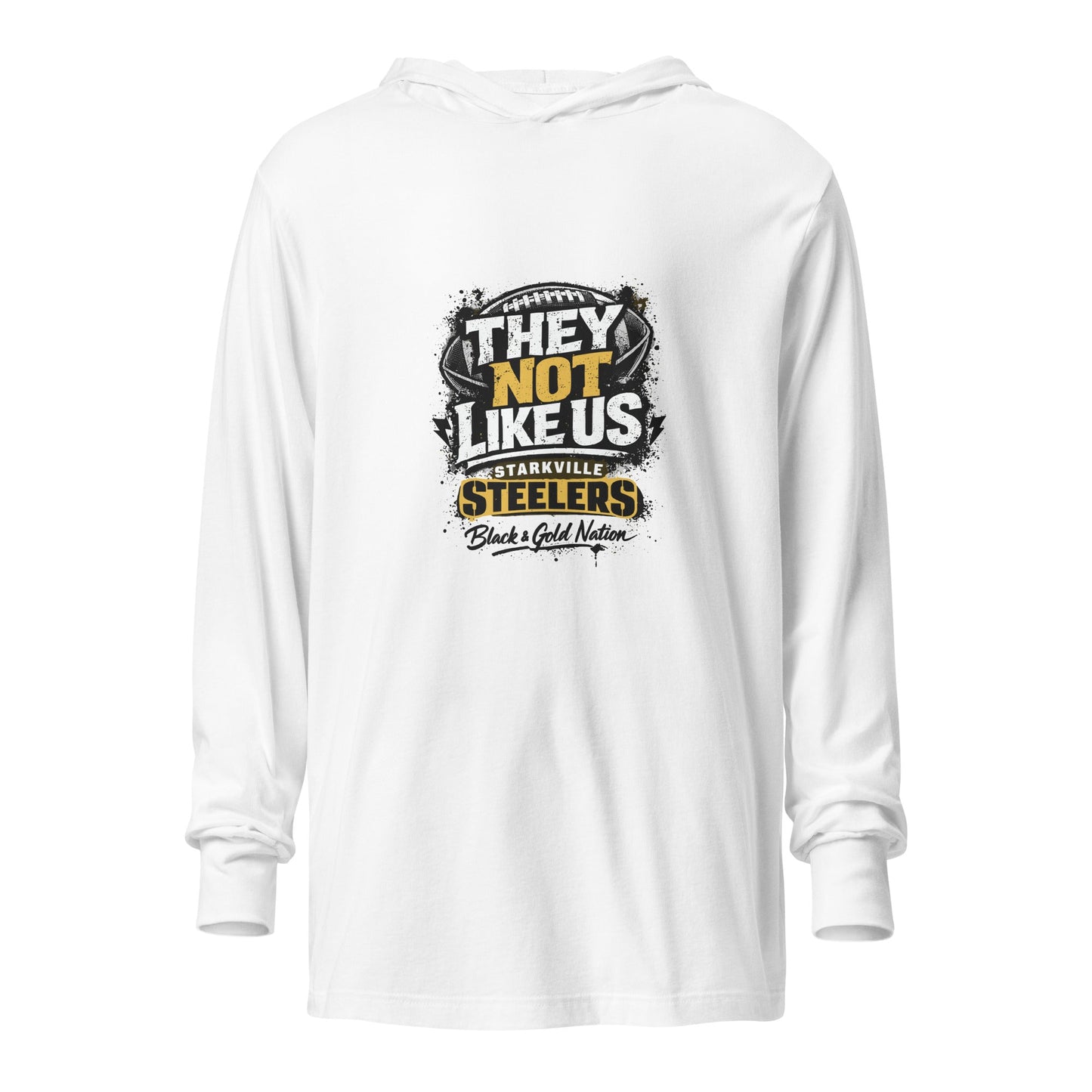 Performance | Hooded Long Sleeve T Shirt | Starkville Steelers | They Not Like Us Logo