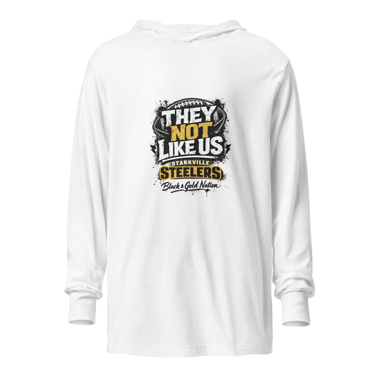 Performance | Hooded Long Sleeve T Shirt | Starkville Steelers | They Not Like Us Logo