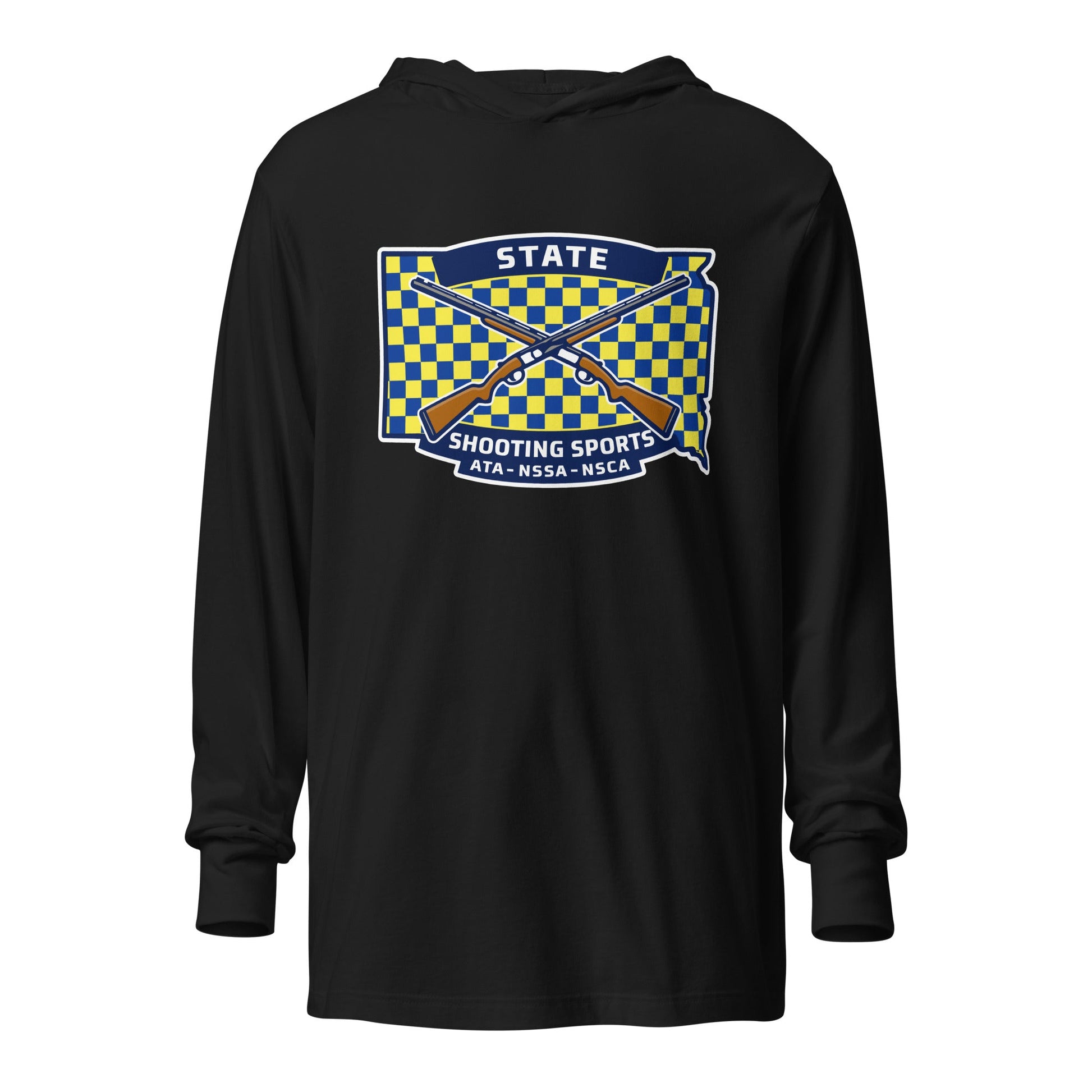 Performance | Hooded Long Sleeve T Shirt | State Shooting Sports | Flag Logo