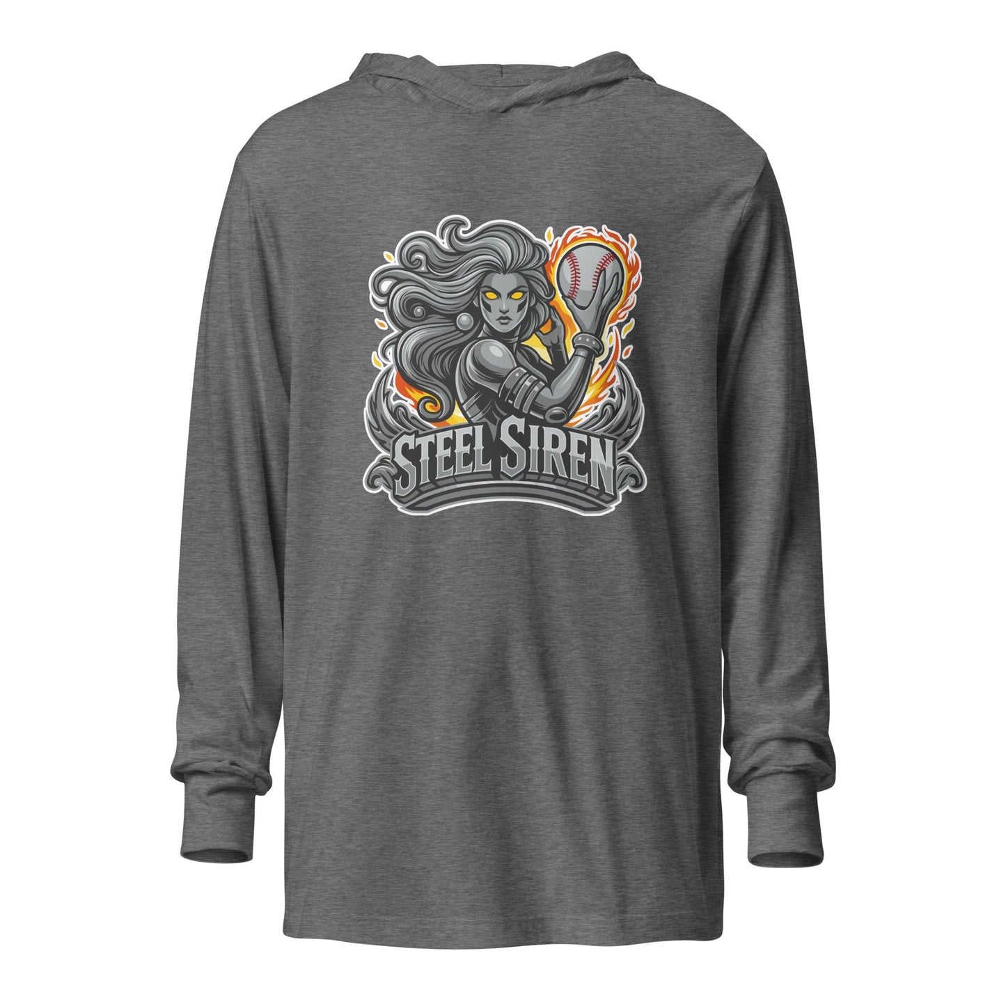 Performance | Hooded Long Sleeve T Shirt | STEEL SIREN | Mascot Logo