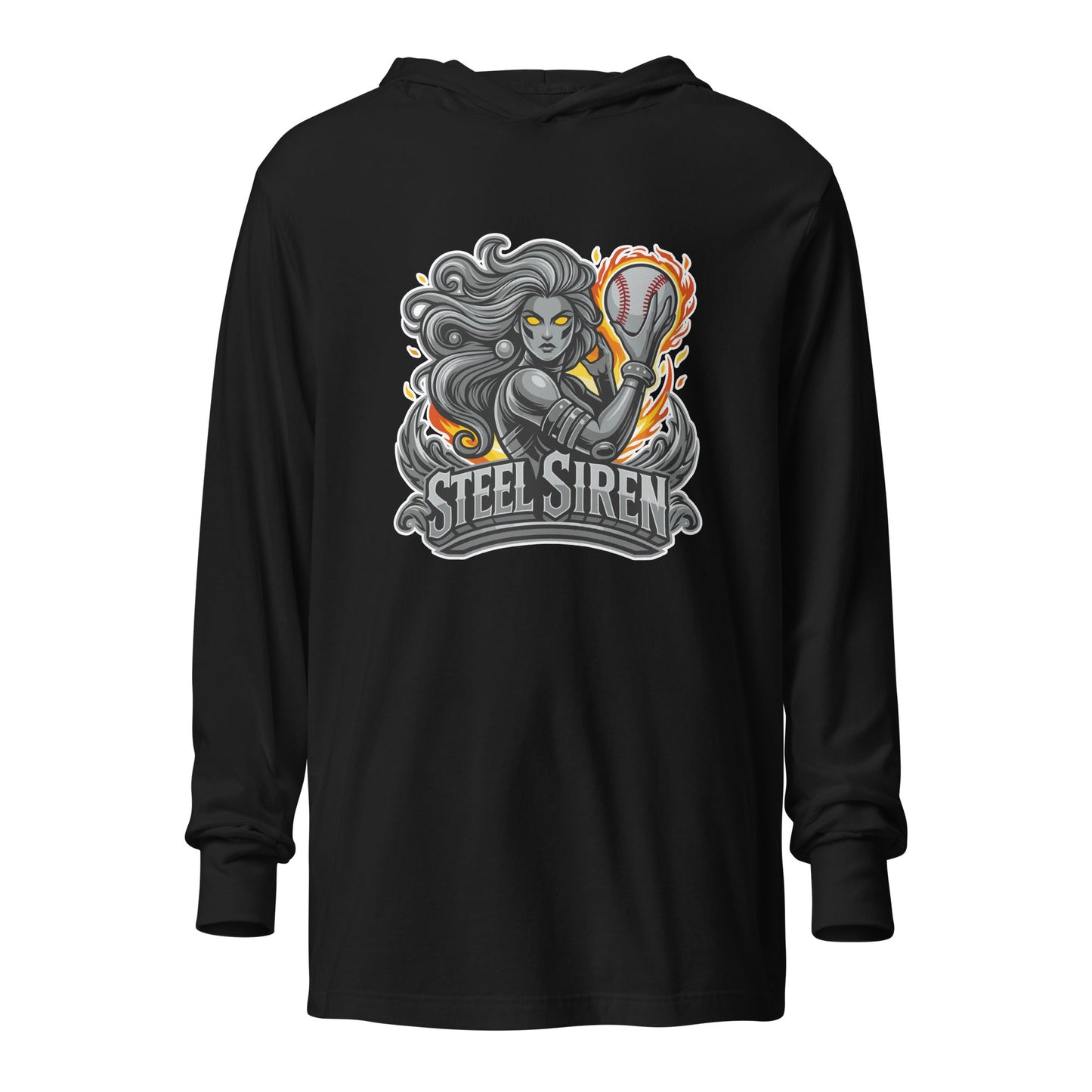 Performance | Hooded Long Sleeve T Shirt | STEEL SIREN | Mascot Logo
