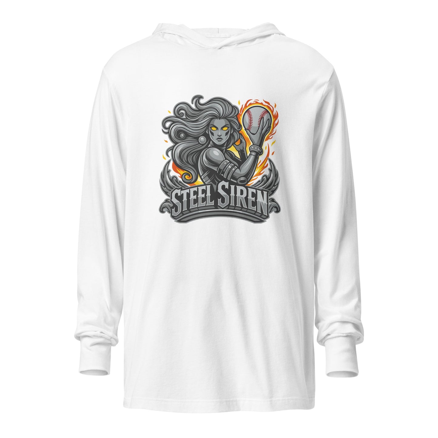 Performance | Hooded Long Sleeve T Shirt | STEEL SIREN | Mascot Logo