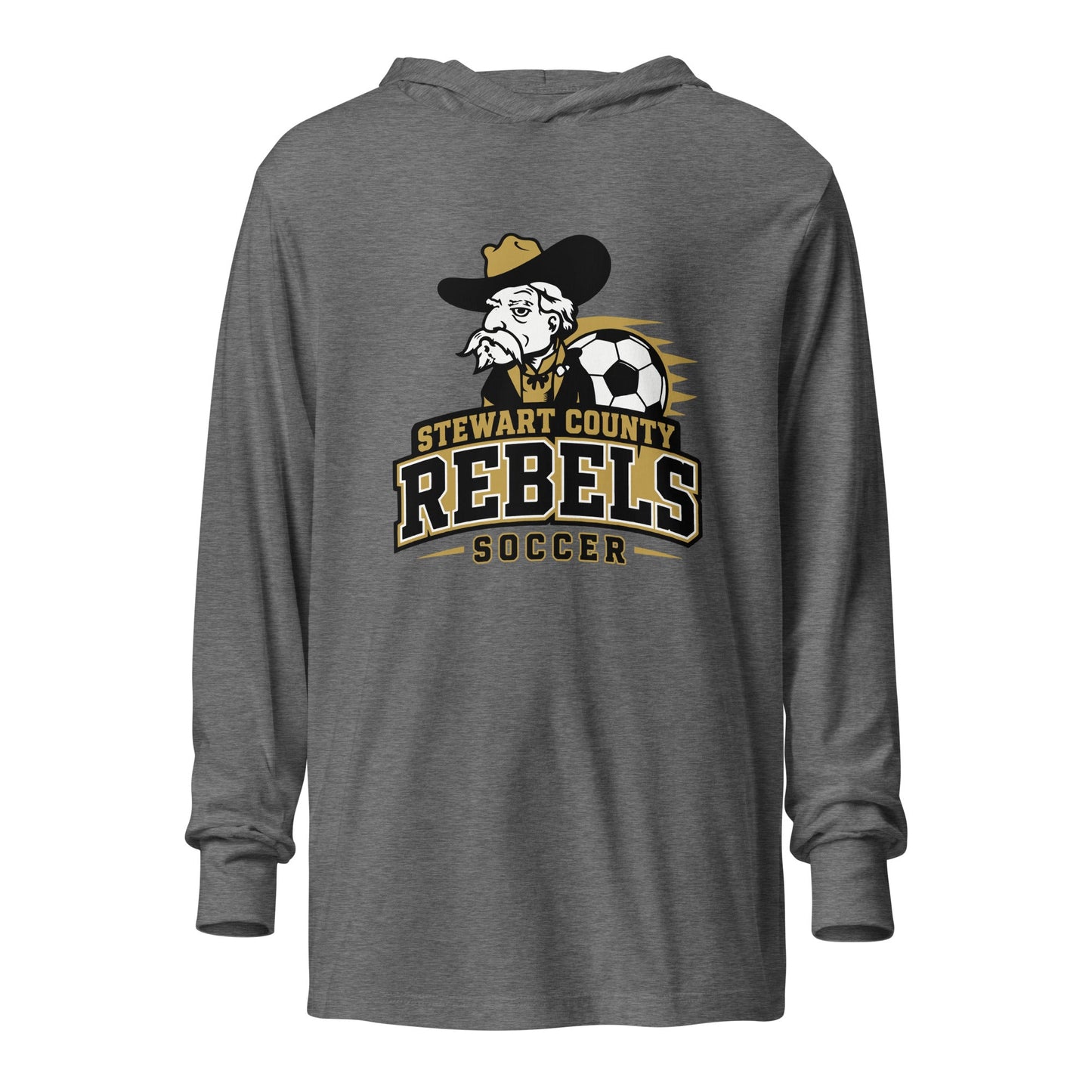 Performance | Hooded Long Sleeve T Shirt | Stewart County Soccer | Crest Logo