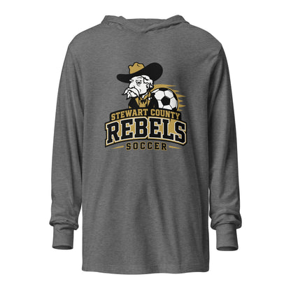Performance | Hooded Long Sleeve T Shirt | Stewart County Soccer | Crest Logo