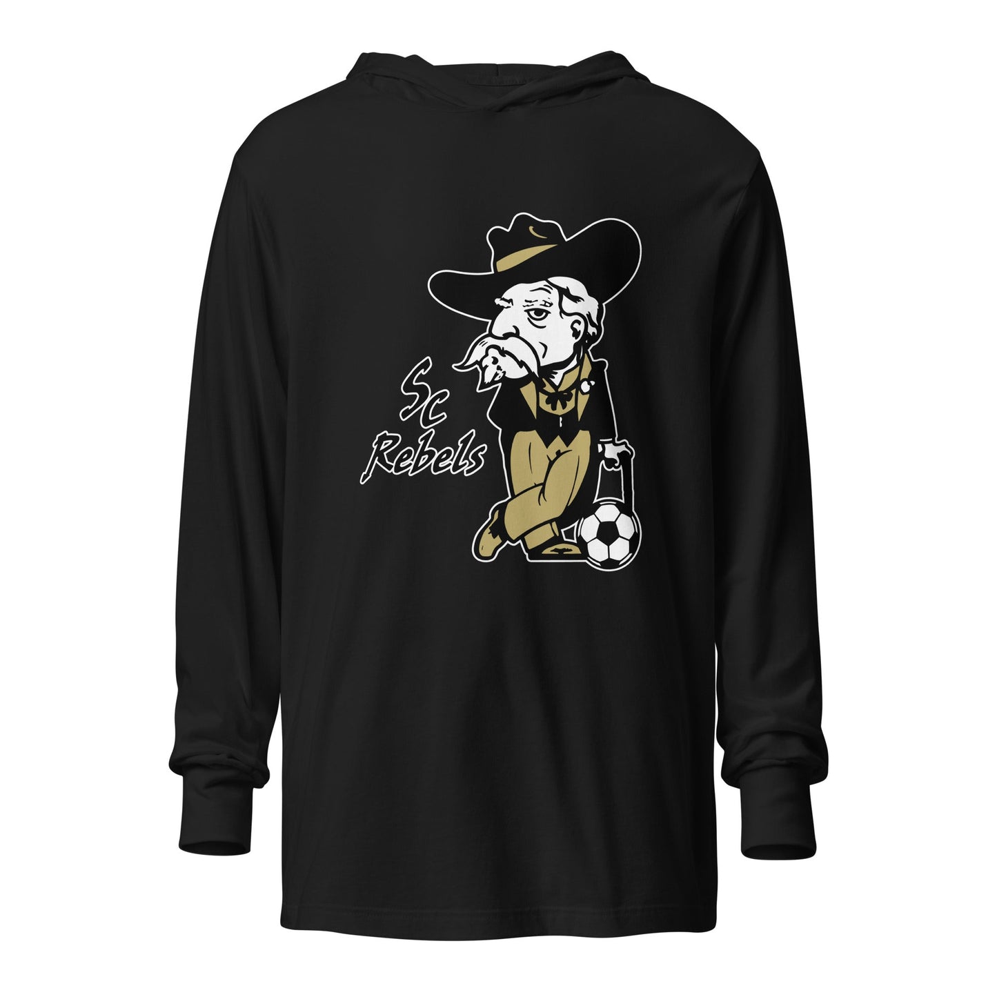 Performance | Hooded Long Sleeve T Shirt | Stewart County Soccer | Mascot Logo