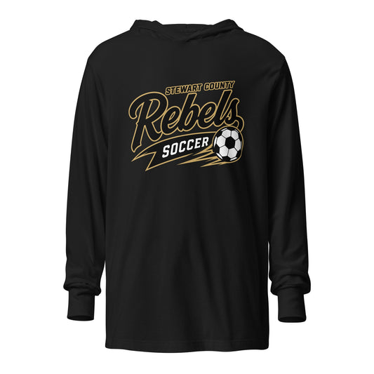 Performance | Hooded Long Sleeve T Shirt | Stewart County Soccer | Rebels Logo