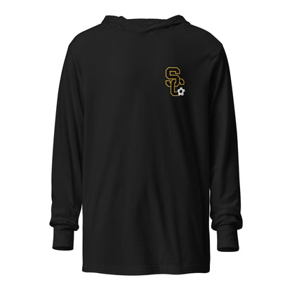 Performance | Hooded Long Sleeve T Shirt | Stewart County Soccer | SC Mark Logo