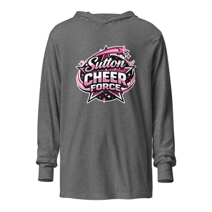 Performance | Hooded Long Sleeve T Shirt | Sutton Cheer Force | Shooting Star Logo
