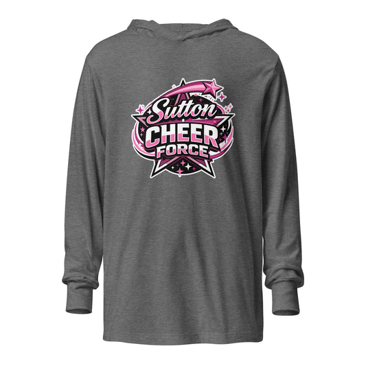 Performance | Hooded Long Sleeve T Shirt | Sutton Cheer Force | Shooting Star Logo