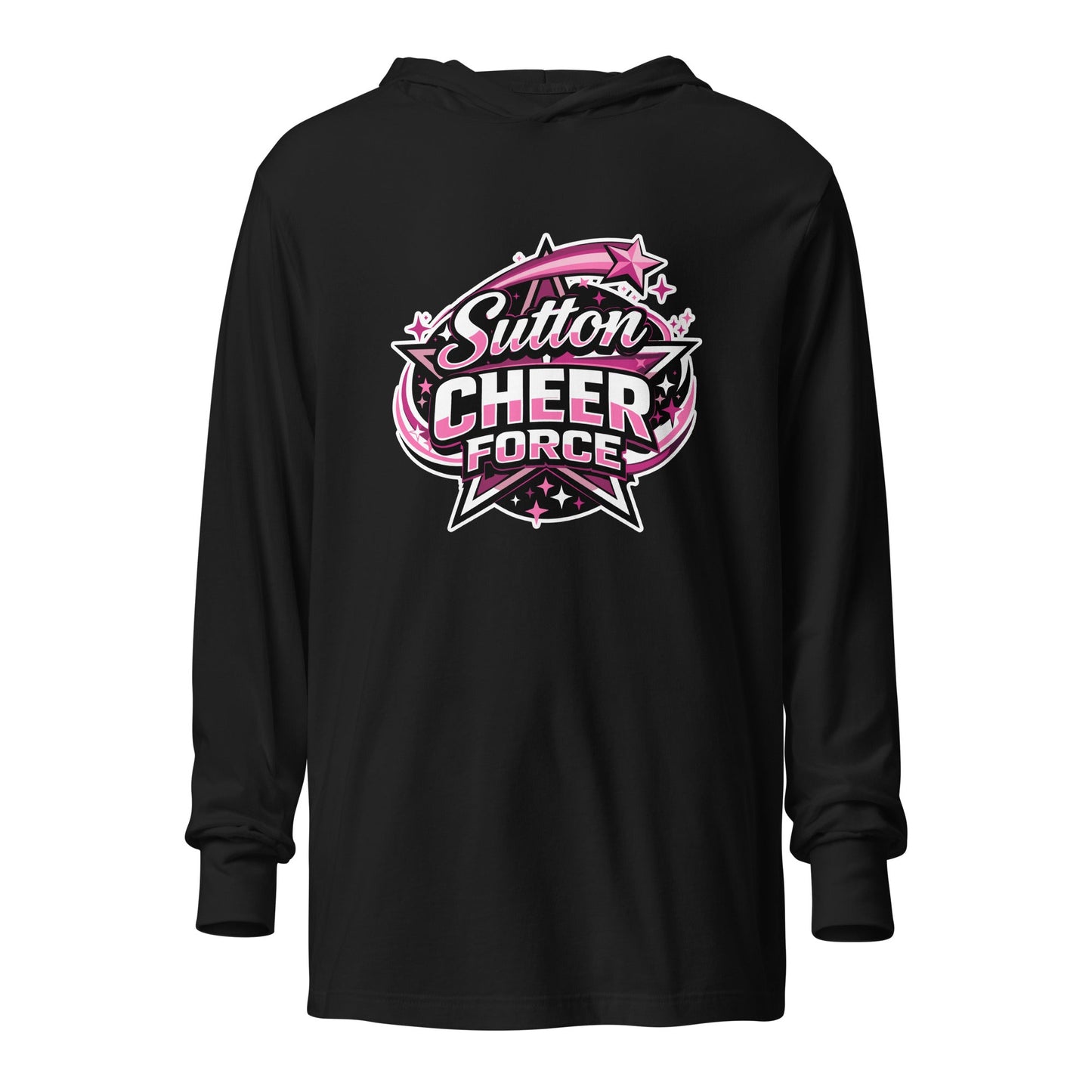Performance | Hooded Long Sleeve T Shirt | Sutton Cheer Force | Shooting Star Logo