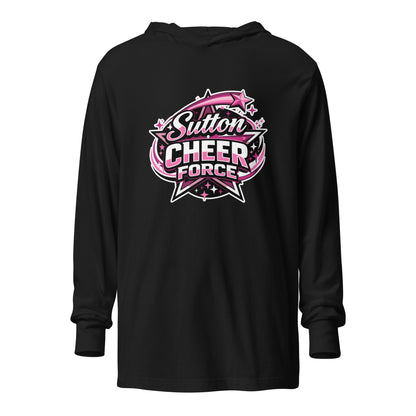 Performance | Hooded Long Sleeve T Shirt | Sutton Cheer Force | Shooting Star Logo