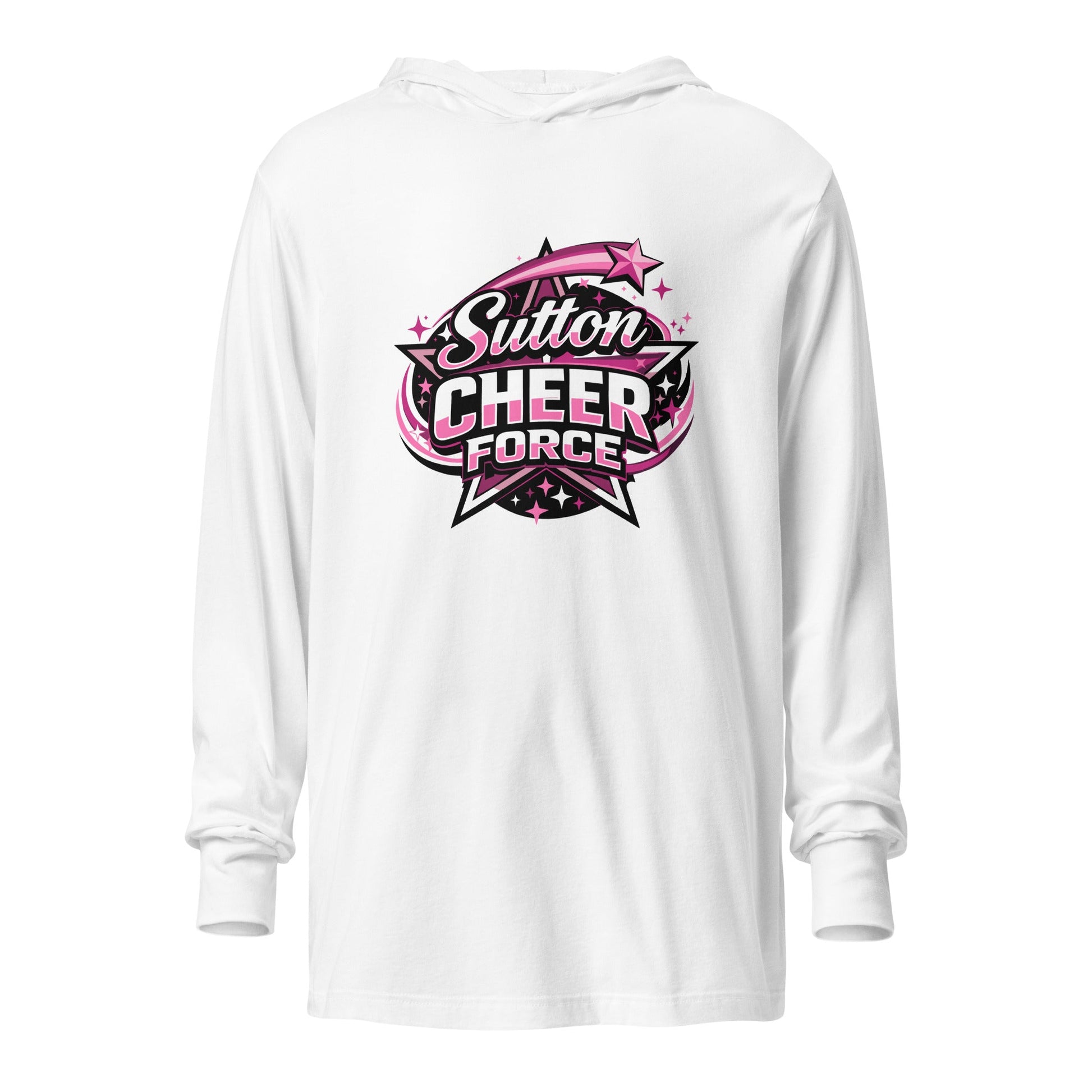 Performance | Hooded Long Sleeve T Shirt | Sutton Cheer Force | Shooting Star Logo