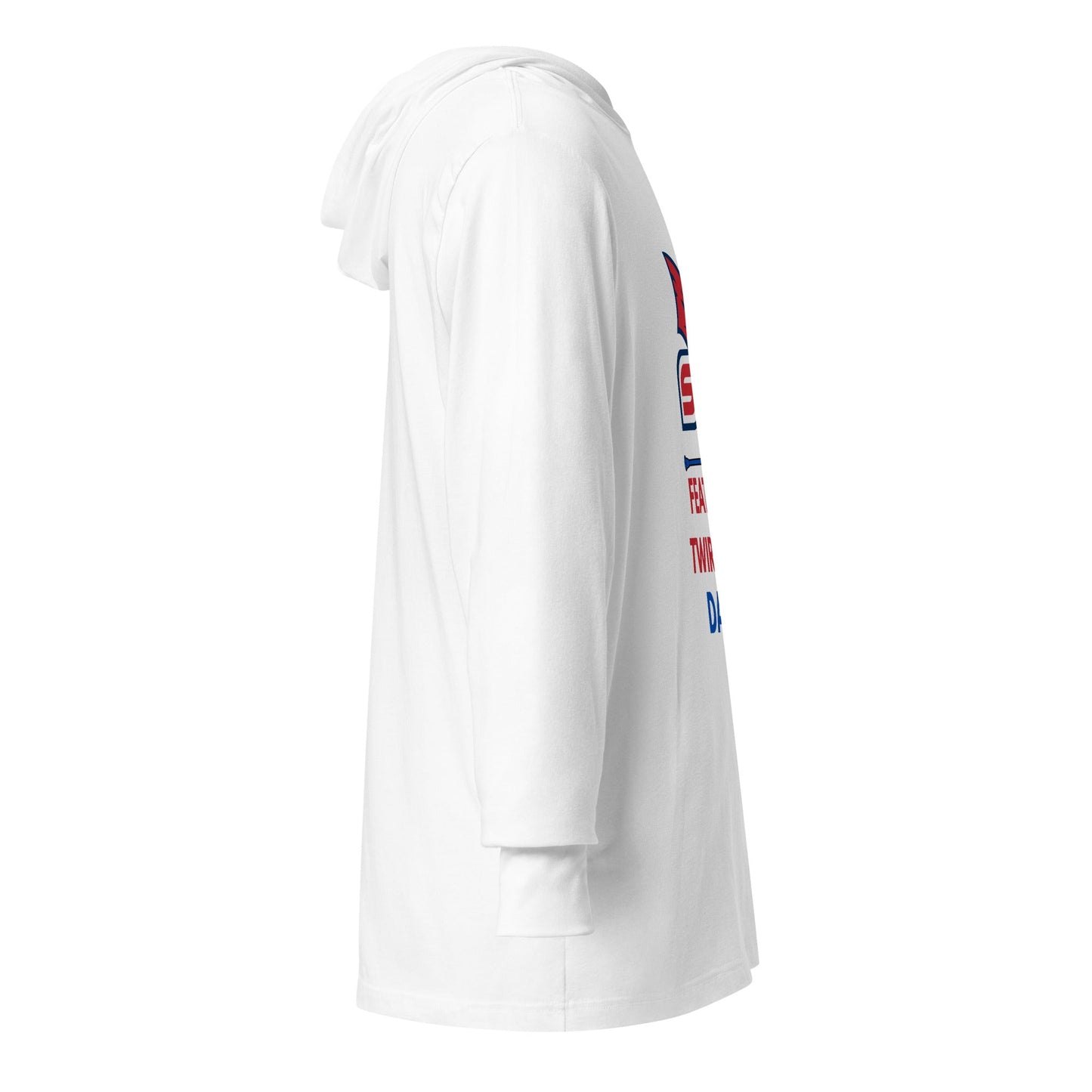 Performance | Hooded Long Sleeve T Shirt | SVSU Feature twirlers | Dad Logo