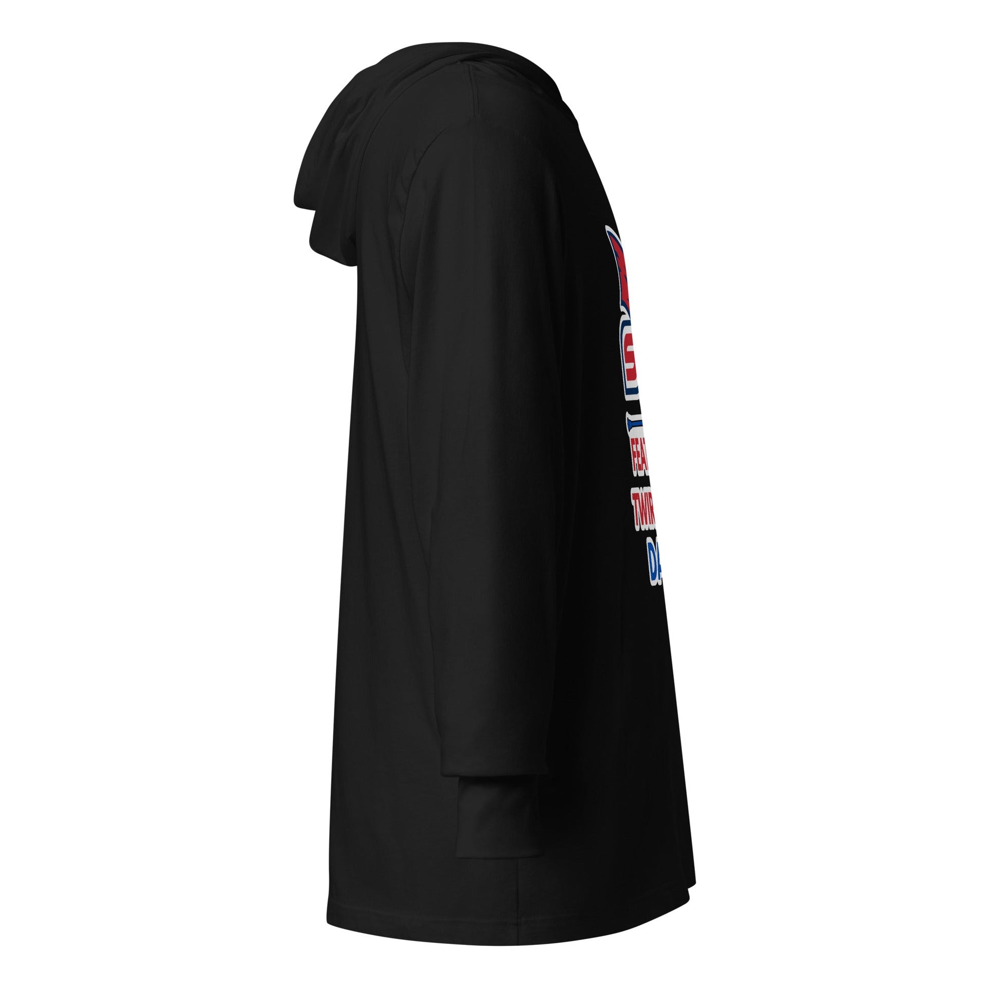 Performance | Hooded Long Sleeve T Shirt | SVSU Feature twirlers | Dad Logo