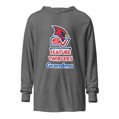 Performance | Hooded Long Sleeve T Shirt | SVSU Feature twirlers | Grandma Logo