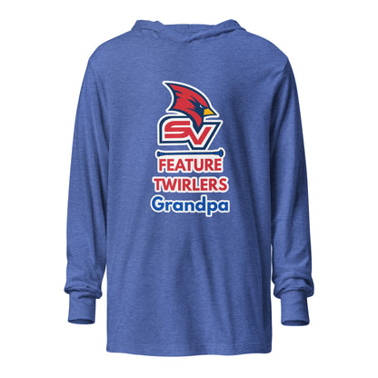 Performance | Hooded Long Sleeve T Shirt | SVSU Feature twirlers | Grandpa Logo