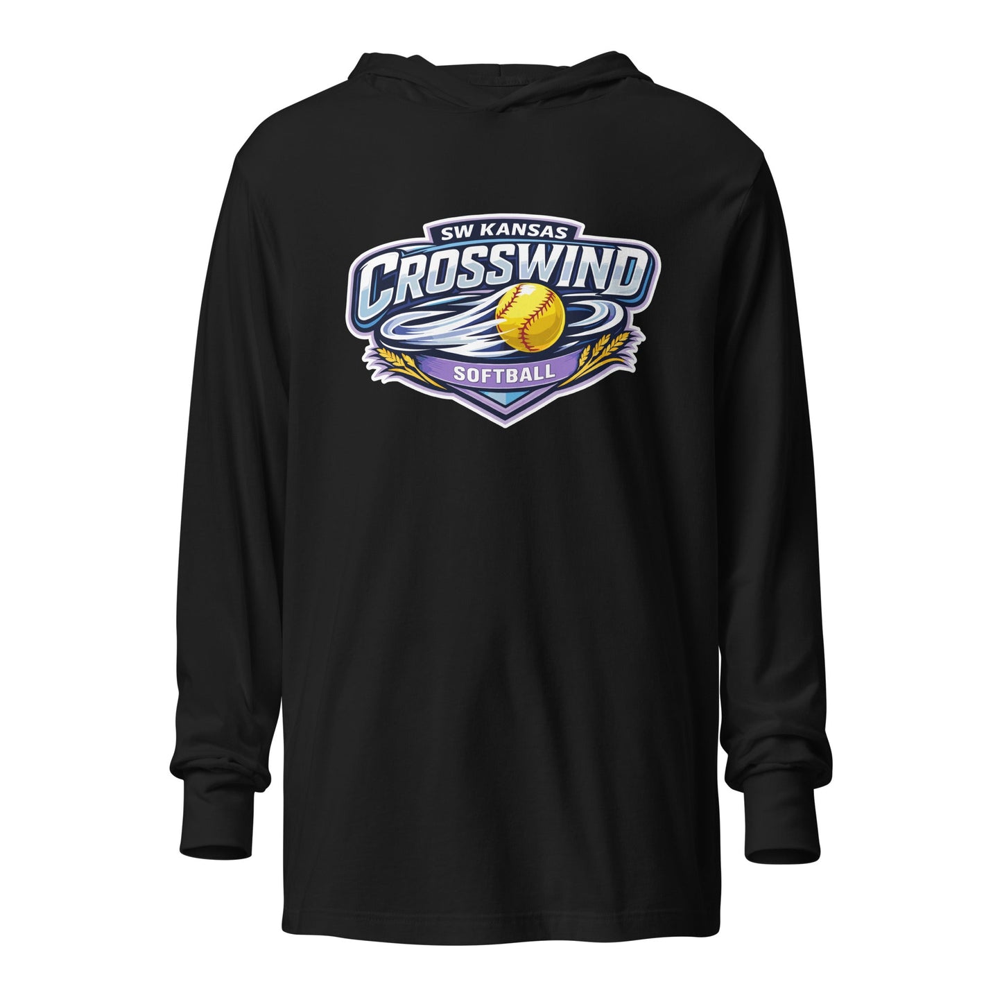 Performance | Hooded Long Sleeve T Shirt | SW Kansas Crosswind | Shield Logo