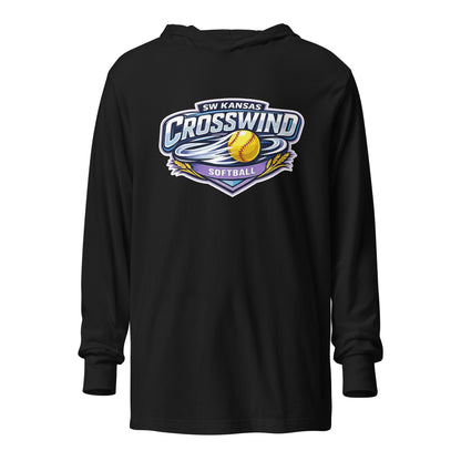 Performance | Hooded Long Sleeve T Shirt | SW Kansas Crosswind | Shield Logo