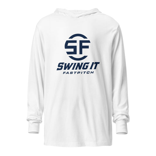 Performance | Hooded Long Sleeve T Shirt | Swing It Fastpitch | Crest Logo