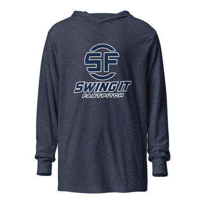 Performance | Hooded Long Sleeve T Shirt | Swing It Fastpitch | Crest Logo