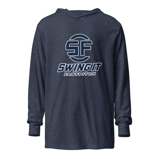 Performance | Hooded Long Sleeve T Shirt | Swing It Fastpitch | Crest Logo