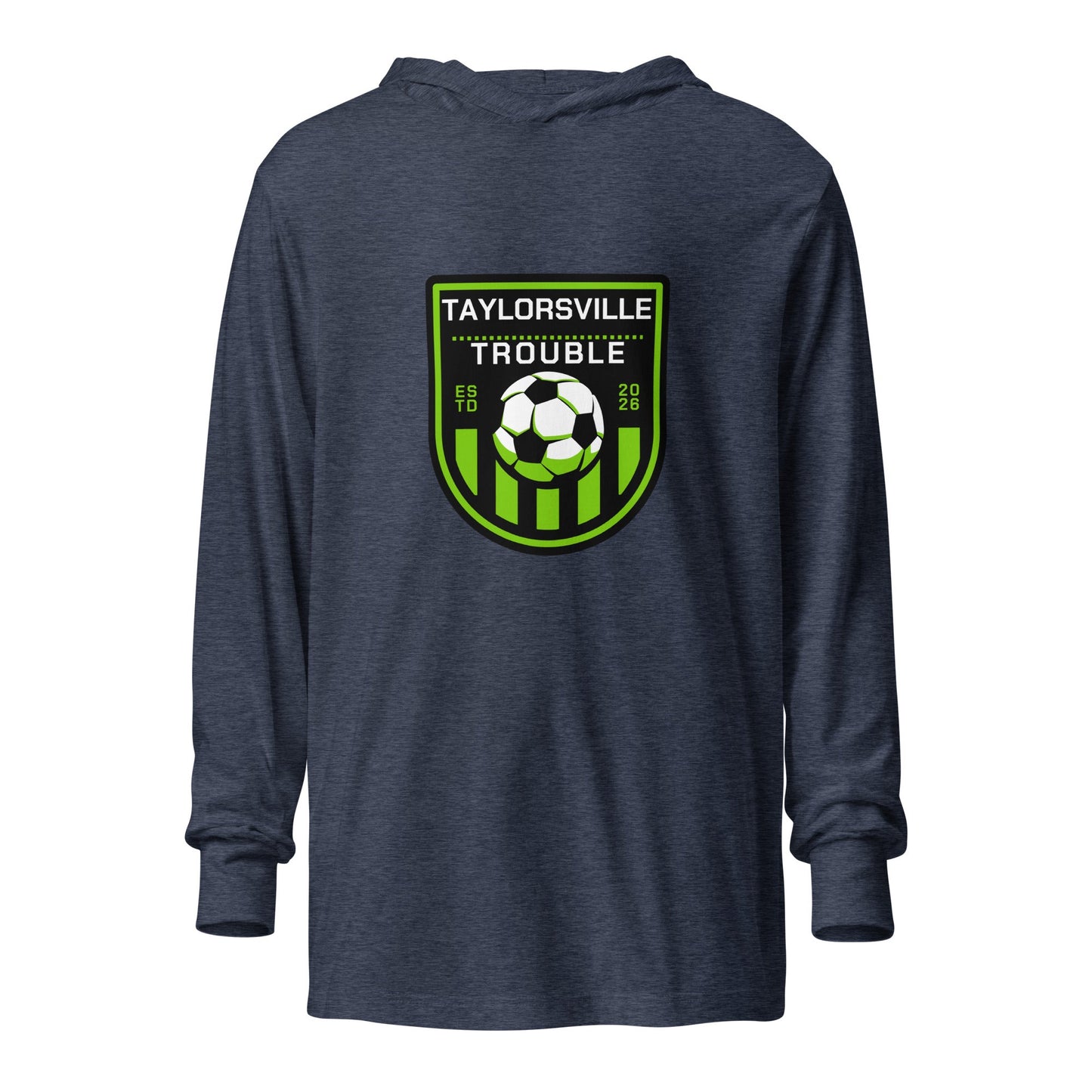 Performance | Hooded Long Sleeve T Shirt | Taylorsville Trouble | Shield Logo