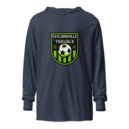 Performance | Hooded Long Sleeve T Shirt | Taylorsville Trouble | Shield Logo