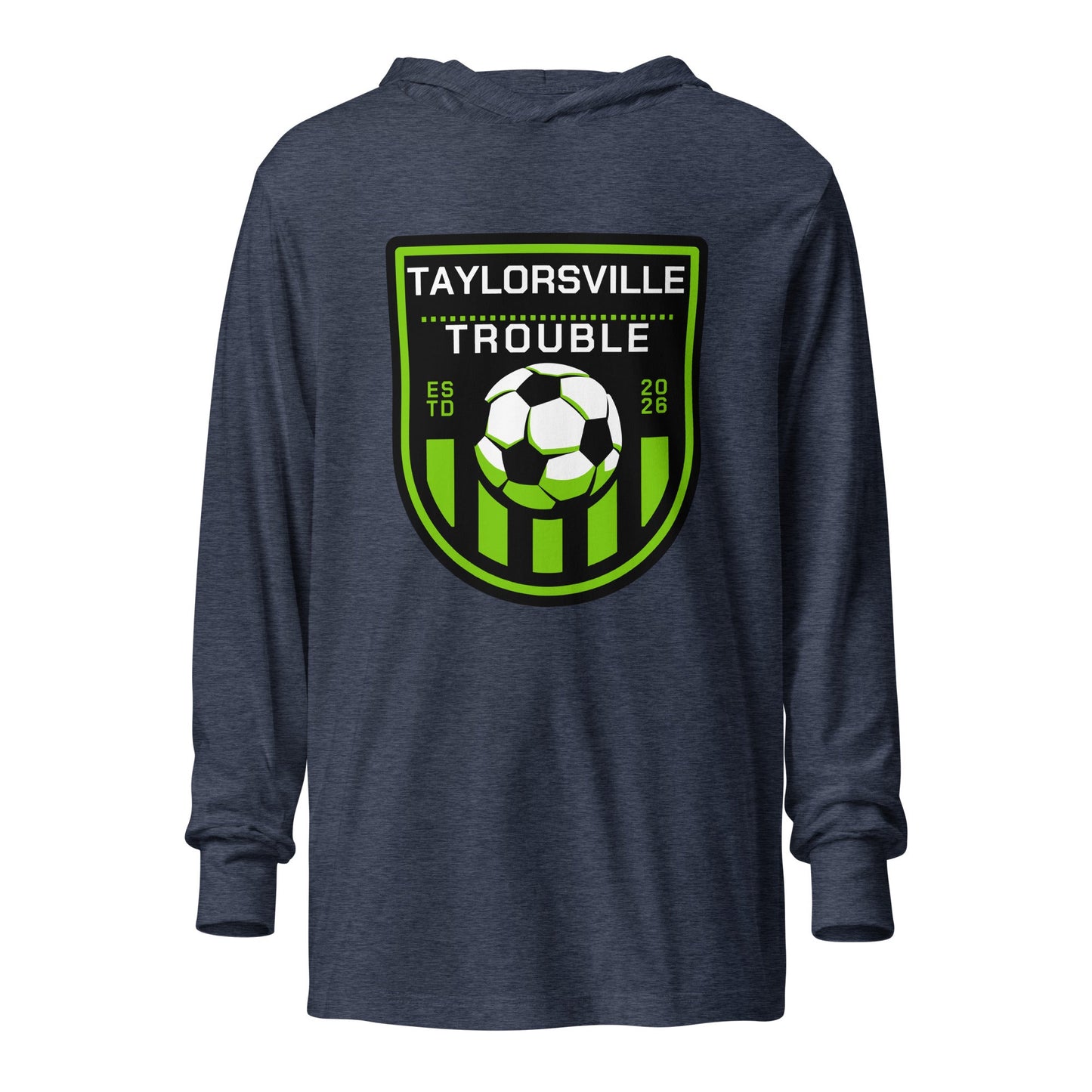 Performance | Hooded Long Sleeve T Shirt | Taylorsville Trouble | Shield Logo