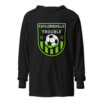 Performance | Hooded Long Sleeve T Shirt | Taylorsville Trouble | Shield Logo