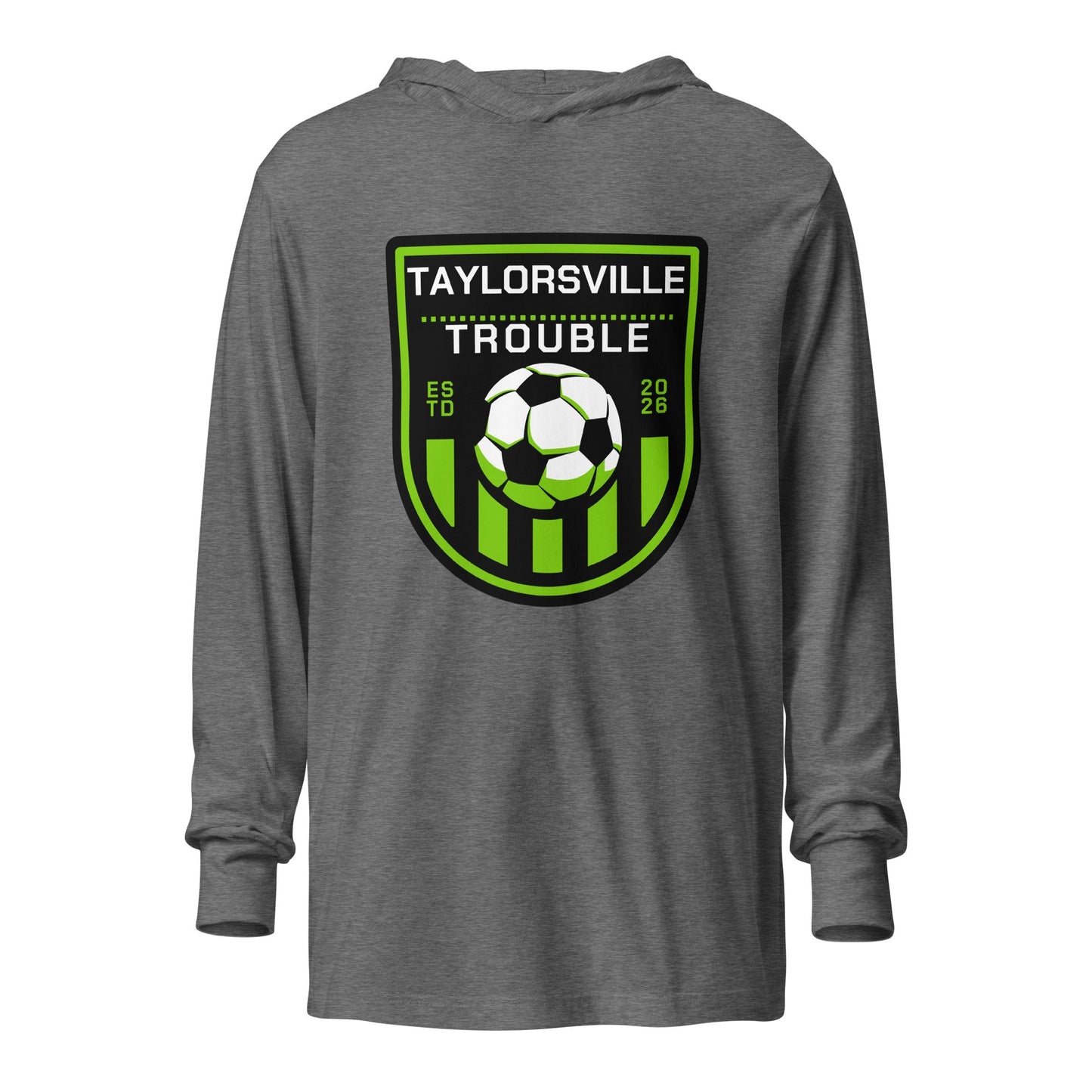Performance | Hooded Long Sleeve T Shirt | Taylorsville Trouble | Shield Logo