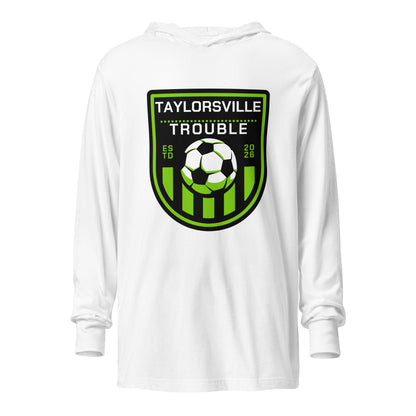 Performance | Hooded Long Sleeve T Shirt | Taylorsville Trouble | Shield Logo