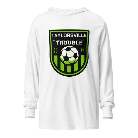 Performance | Hooded Long Sleeve T Shirt | Taylorsville Trouble | Shield Logo