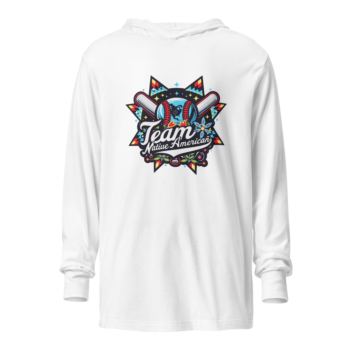 Performance | Hooded Long Sleeve T Shirt | Team Native American | Tribal Emblem Logo