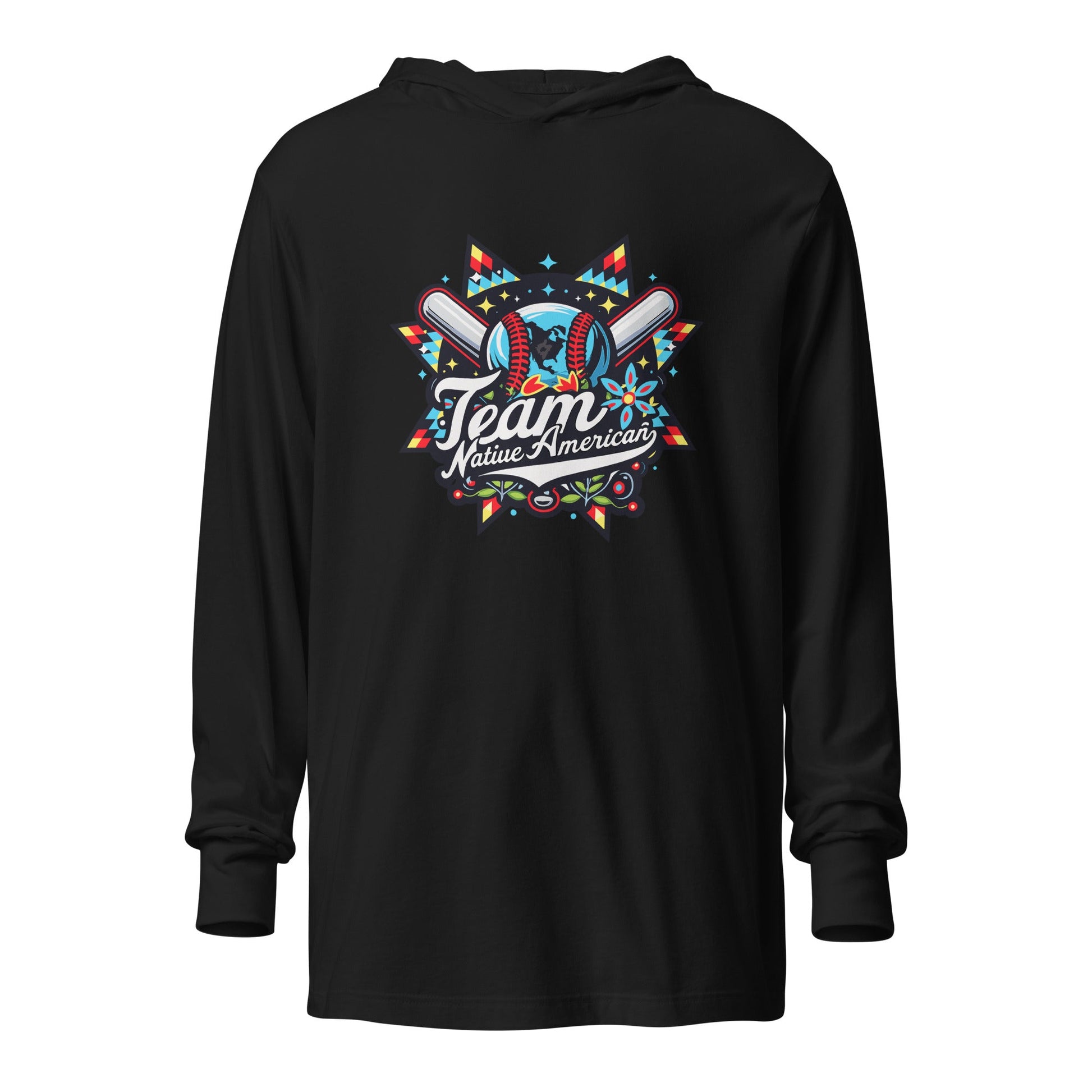 Performance | Hooded Long Sleeve T Shirt | Team Native American | Tribal Emblem Logo
