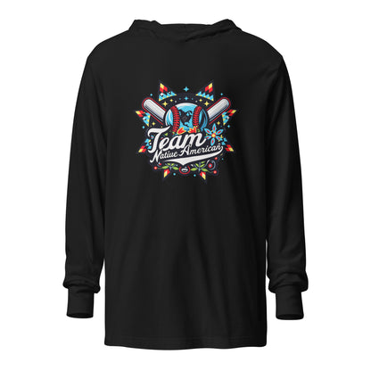 Performance | Hooded Long Sleeve T Shirt | Team Native American | Tribal Emblem Logo