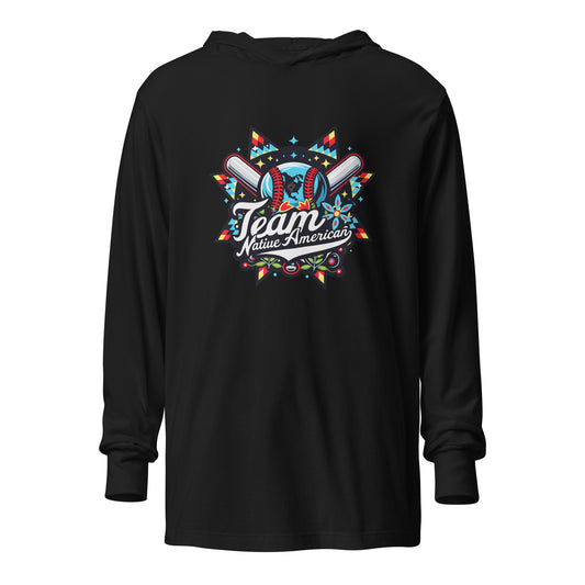 Performance | Hooded Long Sleeve T Shirt | Team Native American | Tribal Emblem Logo