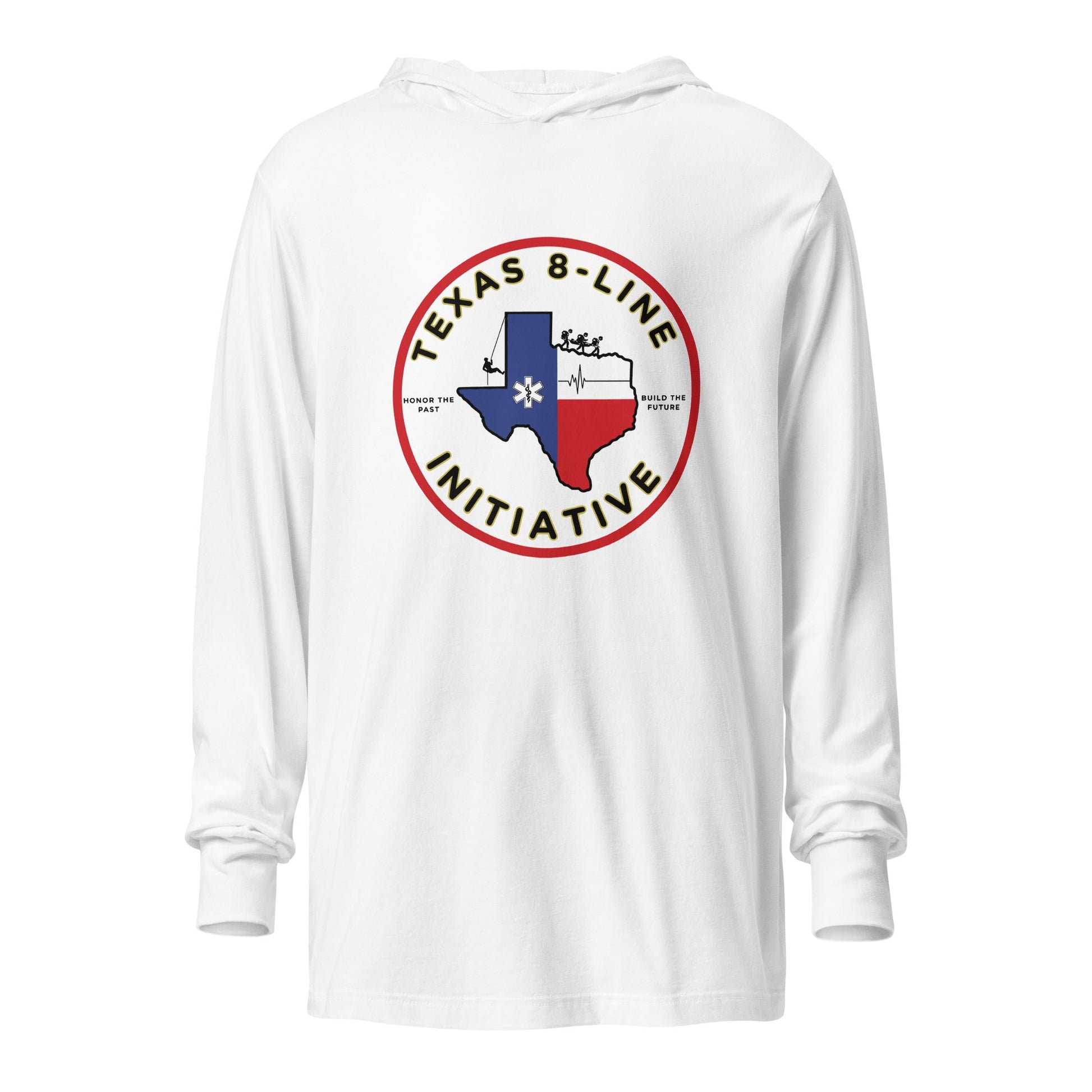 Performance | Hooded Long Sleeve T Shirt | Texas 8 - Line Initiative | Badge Logo