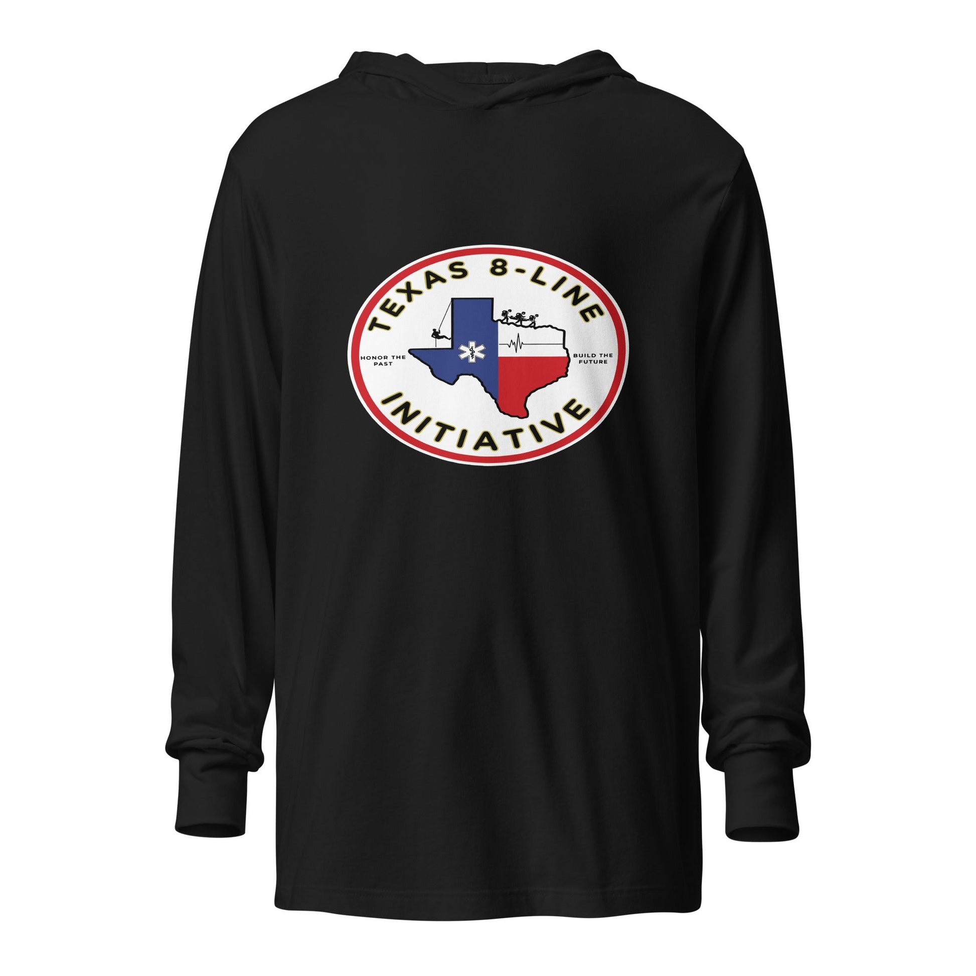 Performance | Hooded Long Sleeve T Shirt | Texas 8 - Line Initiative | Badge Logo