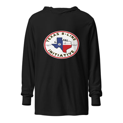 Performance | Hooded Long Sleeve T Shirt | Texas 8 - Line Initiative | Badge Logo