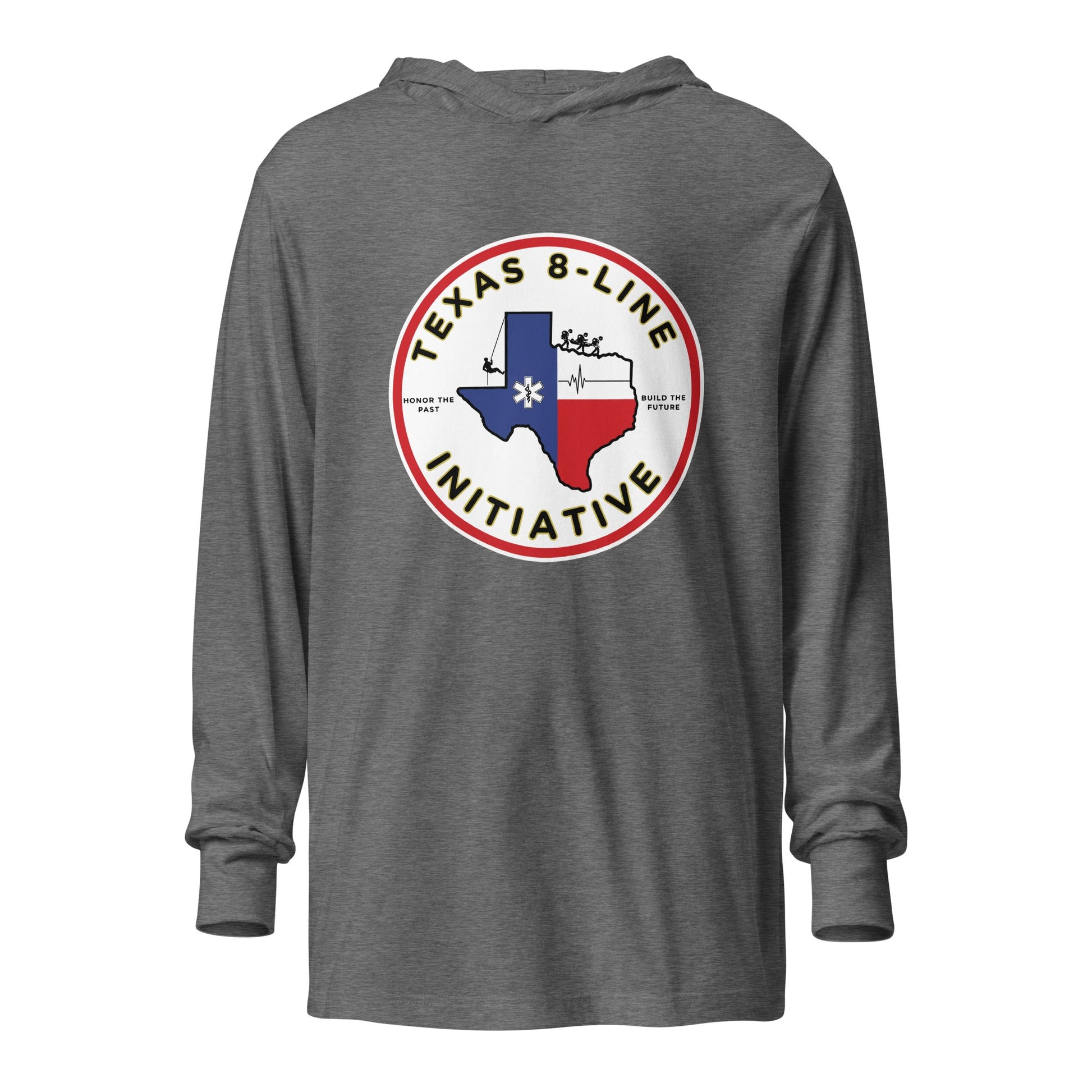 Performance | Hooded Long Sleeve T Shirt | Texas 8 - Line Initiative | Badge Logo
