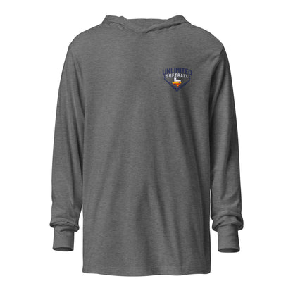 Performance | Hooded Long Sleeve T Shirt | Texas Unlimited | Home Plate Logo