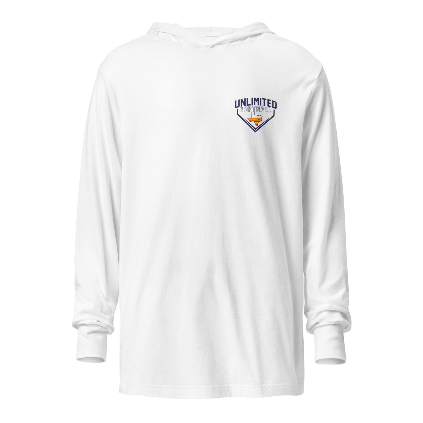 Performance | Hooded Long Sleeve T Shirt | Texas Unlimited | Home Plate Logo