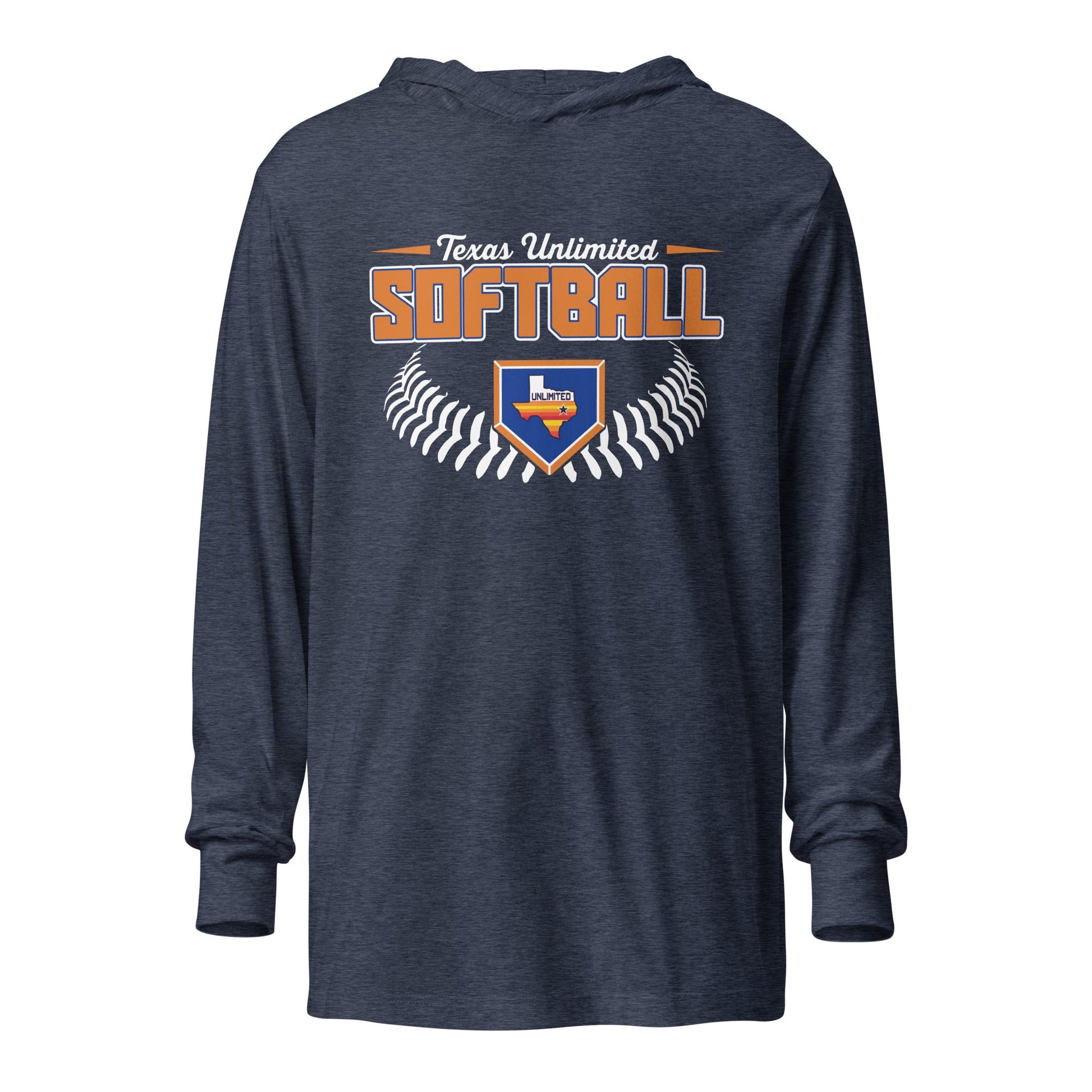 Performance | Hooded Long Sleeve T Shirt | Texas Unlimited | Softball Logo