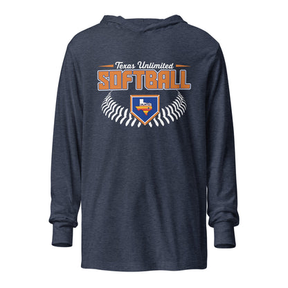 Performance | Hooded Long Sleeve T Shirt | Texas Unlimited | Softball Logo